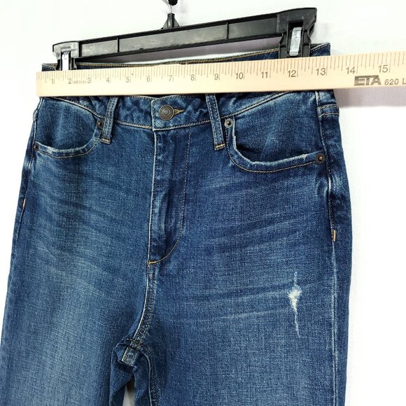 Oliver Logan The Russel Flare Denim Jeans Womens 25 Split Hem Distressed - Picture 4 of 15